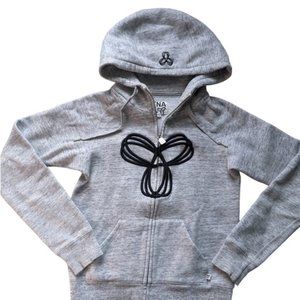 ARITZIA TNA grey jersey thick hoodie zipper logo size XS